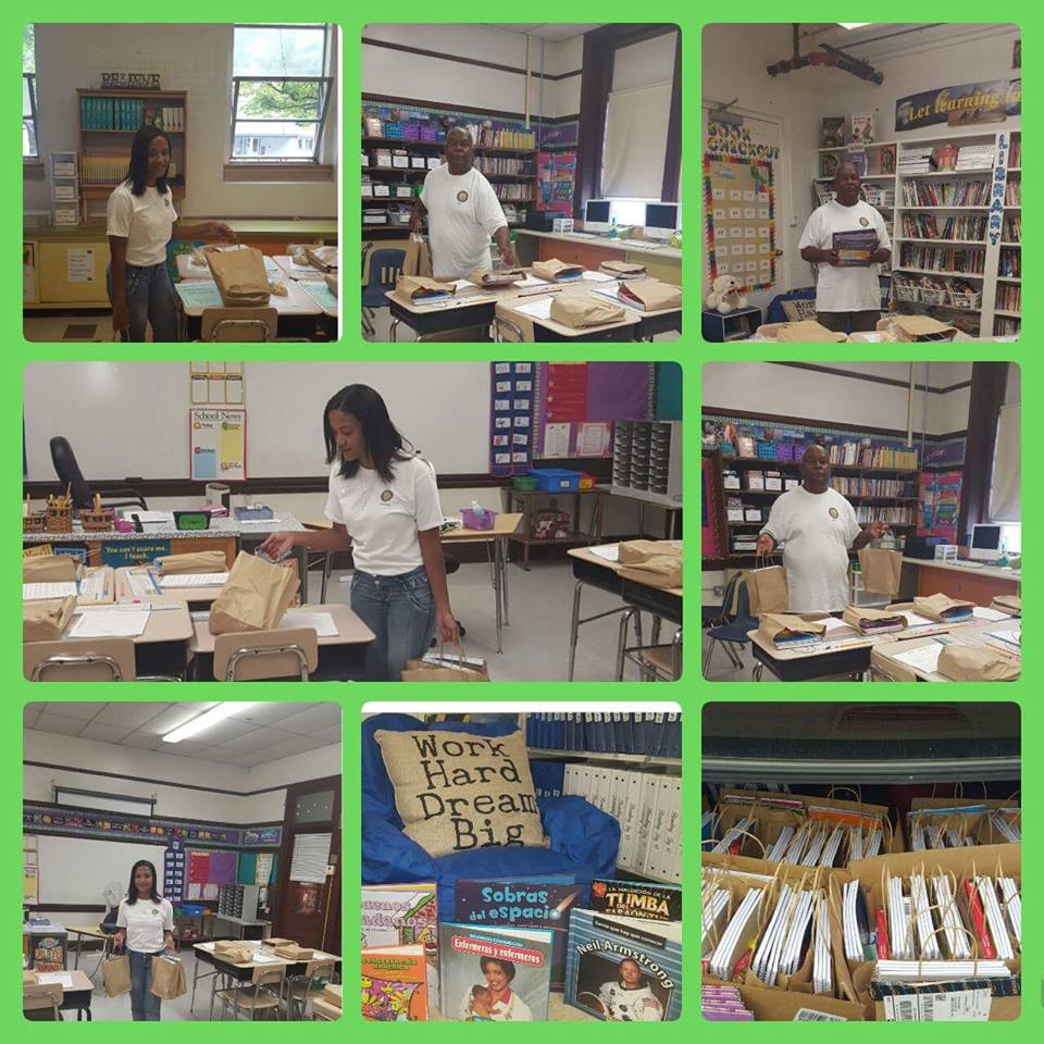Collage of our staff and our book donations