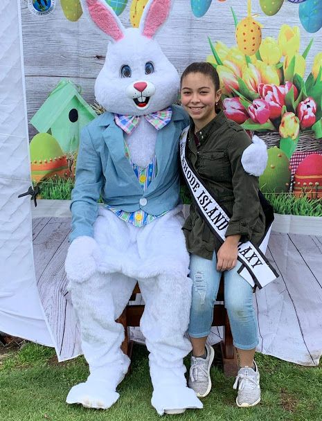 Ms. Rhode Island Galaxy and the bunny mascot