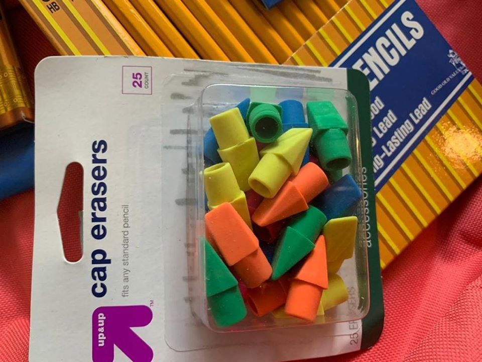 A pack of cap erasers