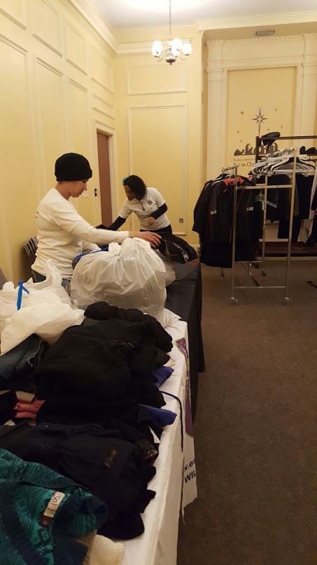 Our staff preparing the clothes while there are no people yet