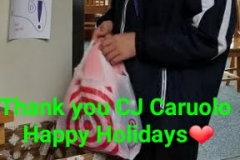 “Thank you CJ Caruolo, Happy Holidays”