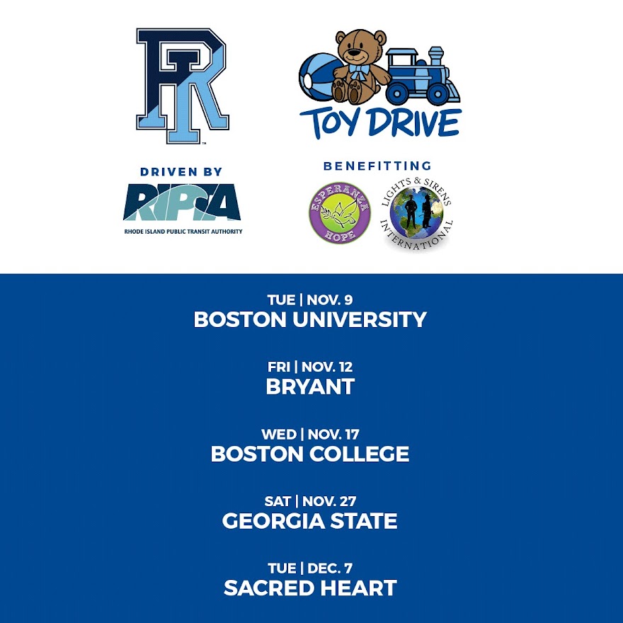 A blue and white Toy Drive poster