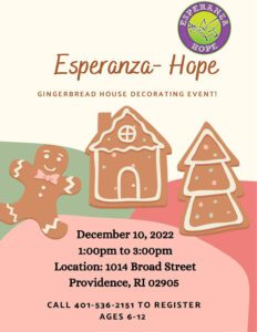 Gingerbread house decorating event poster